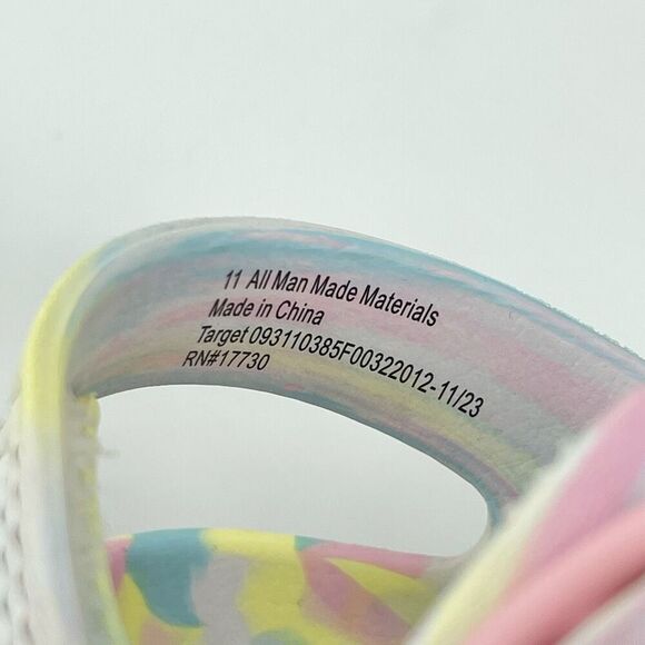 Cat & Jack Ade Girls Size 11 EVA Pastel Multicolor Double Strap Footbed Sandals - Picture 13 of 15